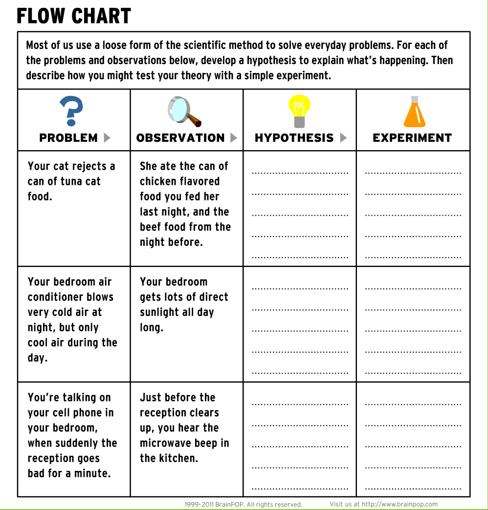 Scientific Method Flow Chart Worksheet
